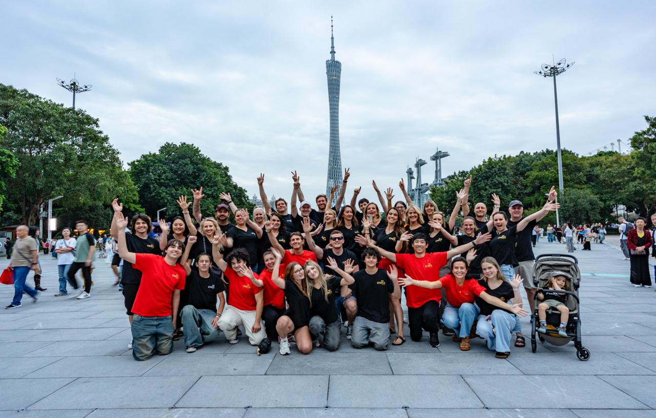 China Magic Trip group photo with Canton Tower in Guangzhou